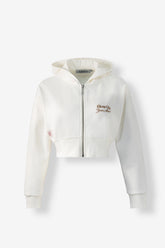 B1M-1010 - IVORY CROPPED HOODIE