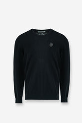 ST2-1100 - BLACK KNITTED TEXTURE SWEATER