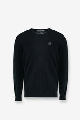 ST2-1100 - BLACK KNITTED TEXTURE SWEATER