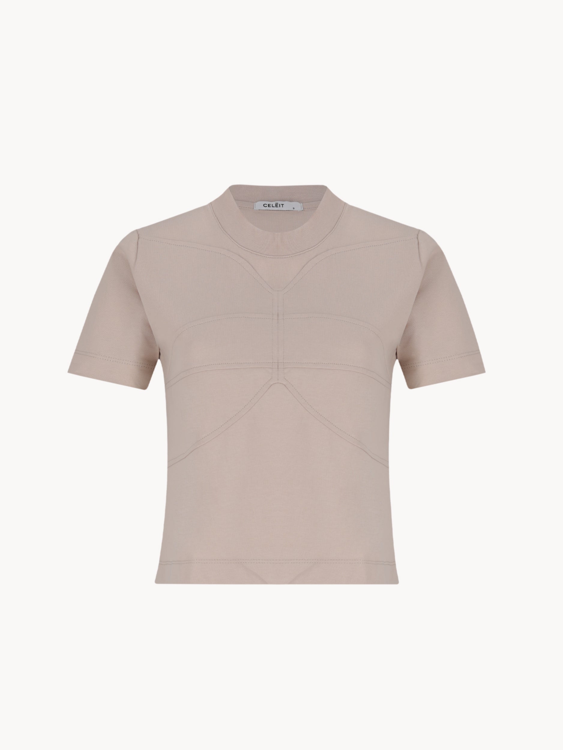 CELĒIT LOGO TEXTURED TEE BEIGE