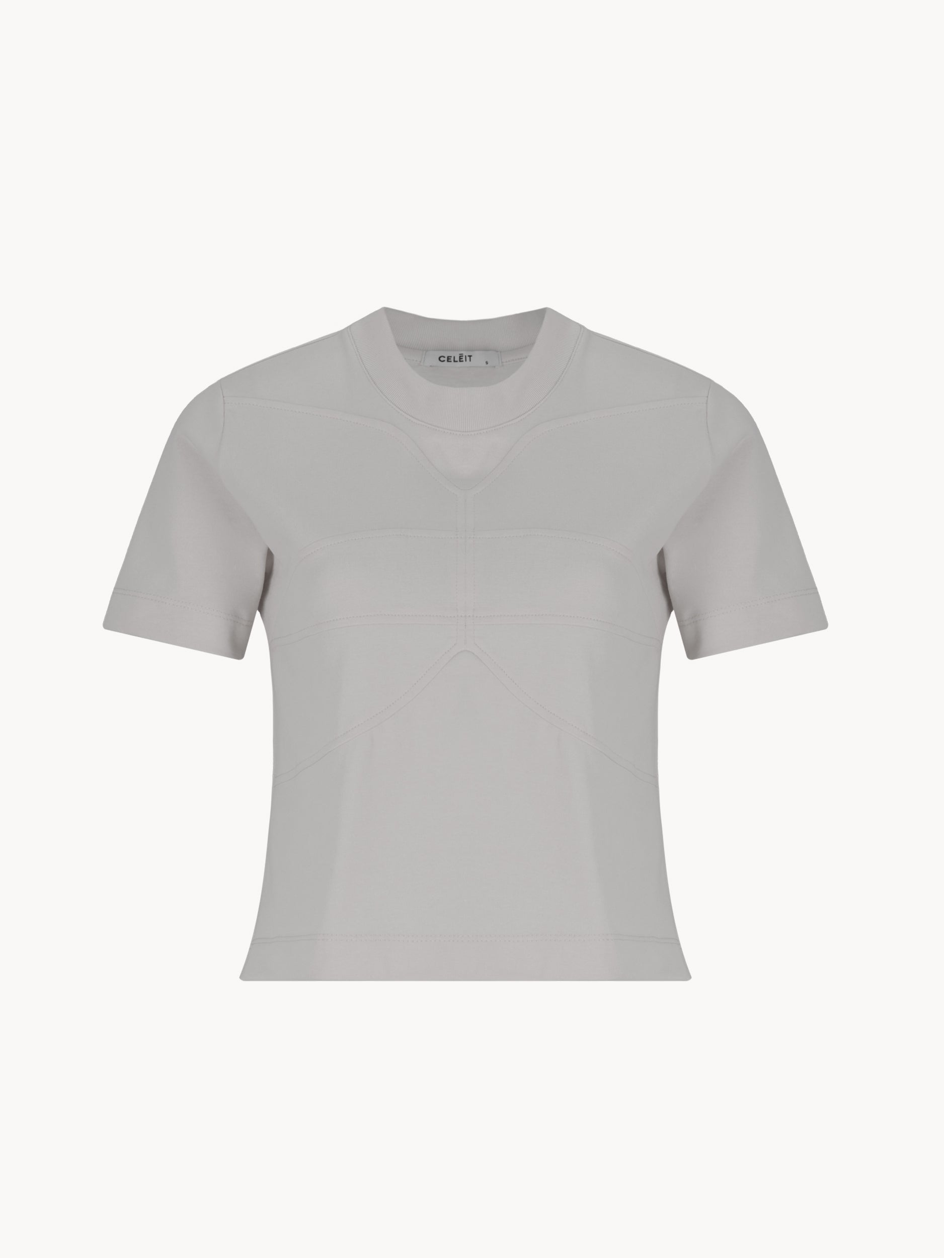 CELĒIT LOGO TEXTURED TEE GREY
