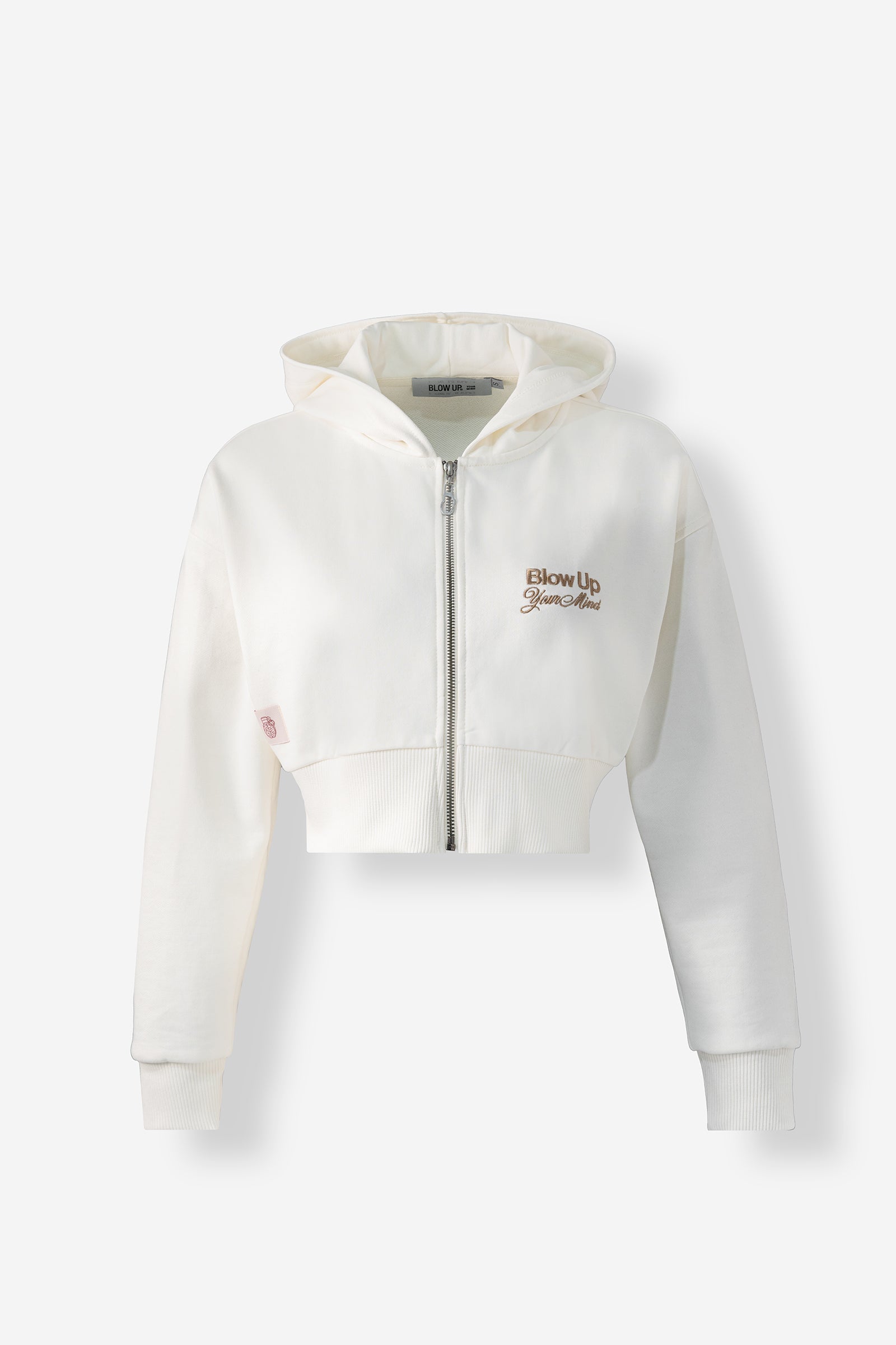 B1M-1010 - IVORY CROPPED HOODIE