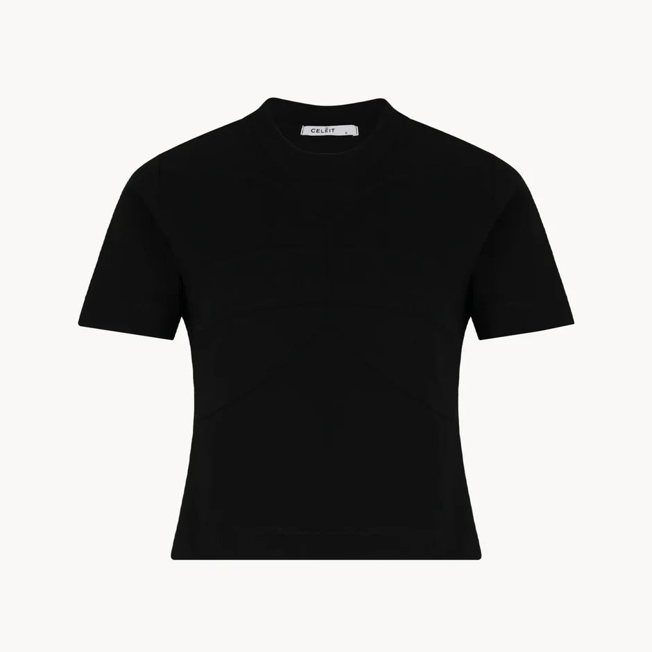 CLOGOTEXTEEBLACK - CELEIT LOGO TEXTURED TEE BLACK