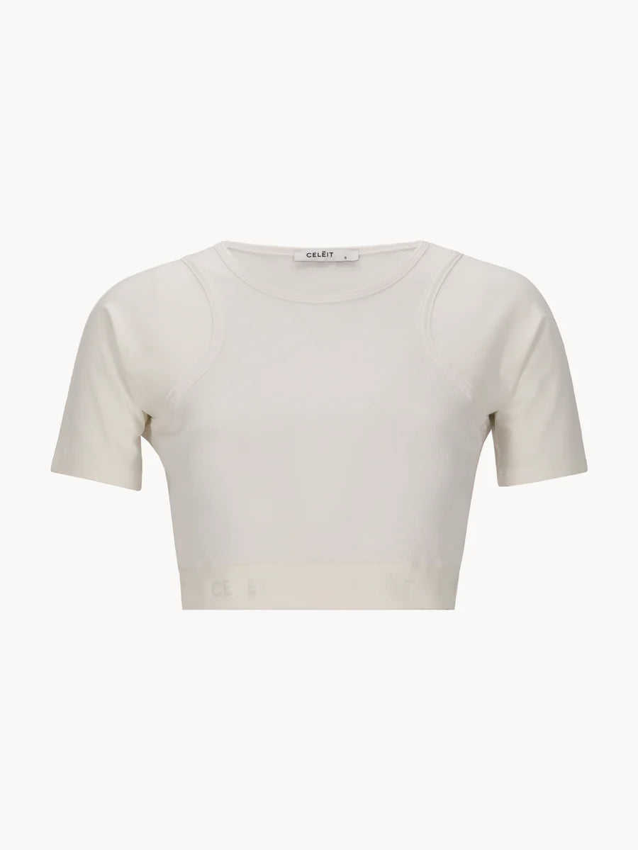 CCROPTEEWHITE - CELEIT CROP TEE WHITE