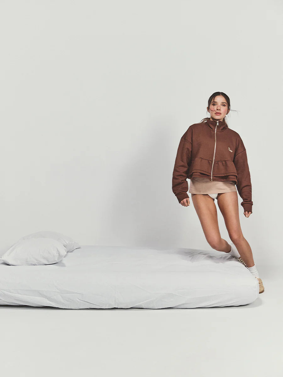 CECOQHOODIEBROWN - CELEIT COQUETTE HOODIE BROWN