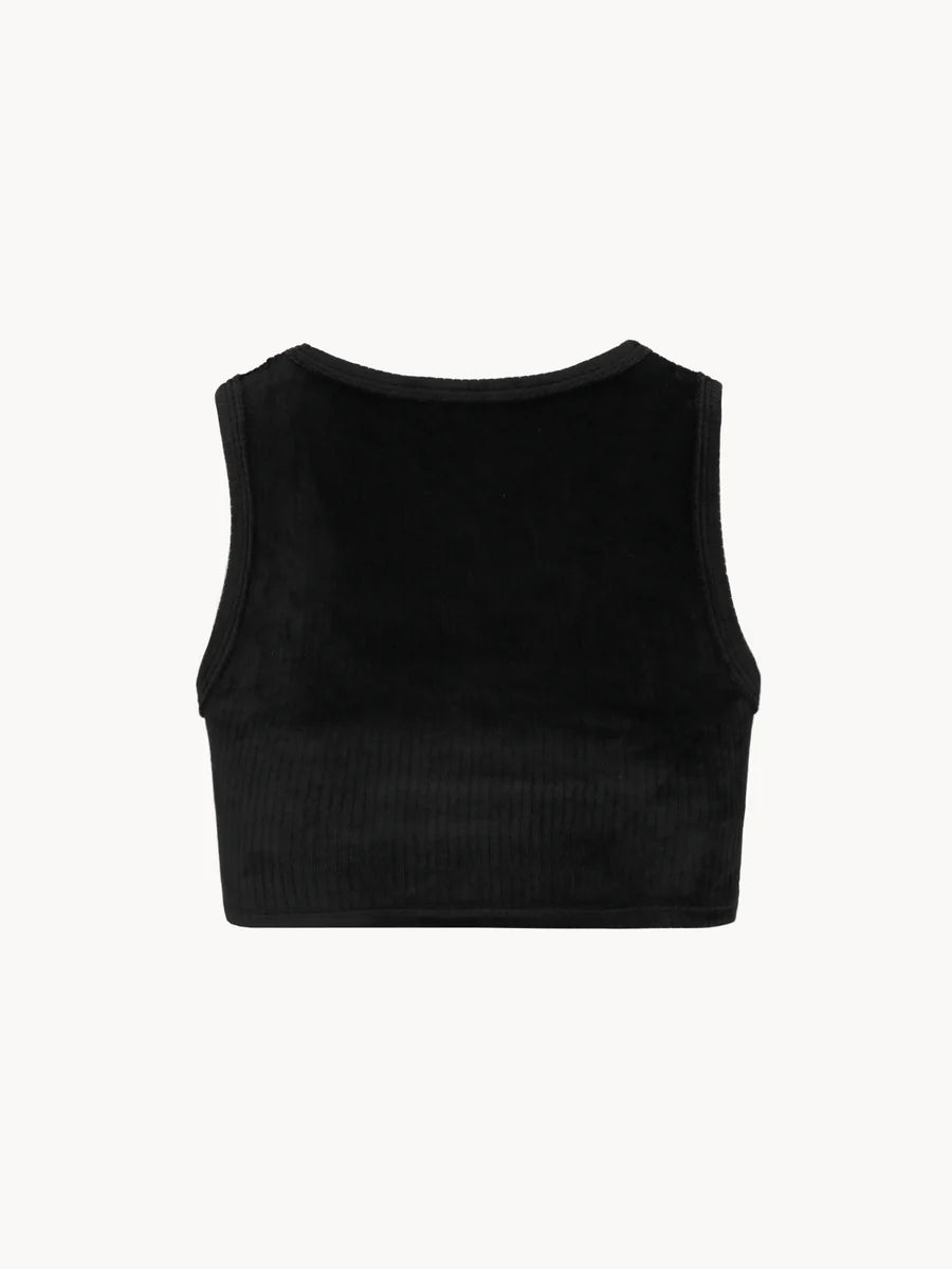 CEMBOSSCROPTOPBLACK - CELEIT EMBOSSING CROP TOP BLACK