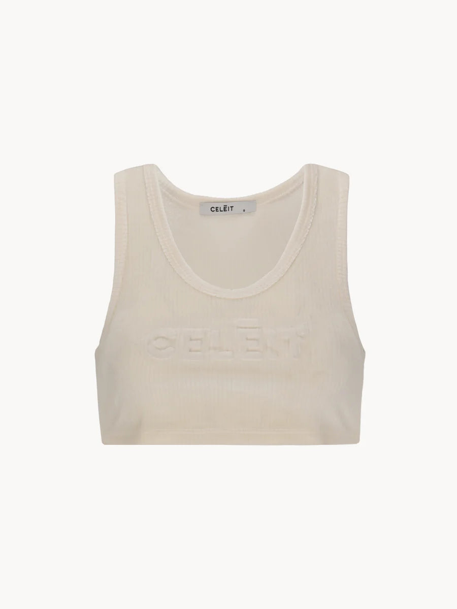 CEMBOSSCROPTOPIVORY - CELEIT EMBOSSING CROP TOP IVORY