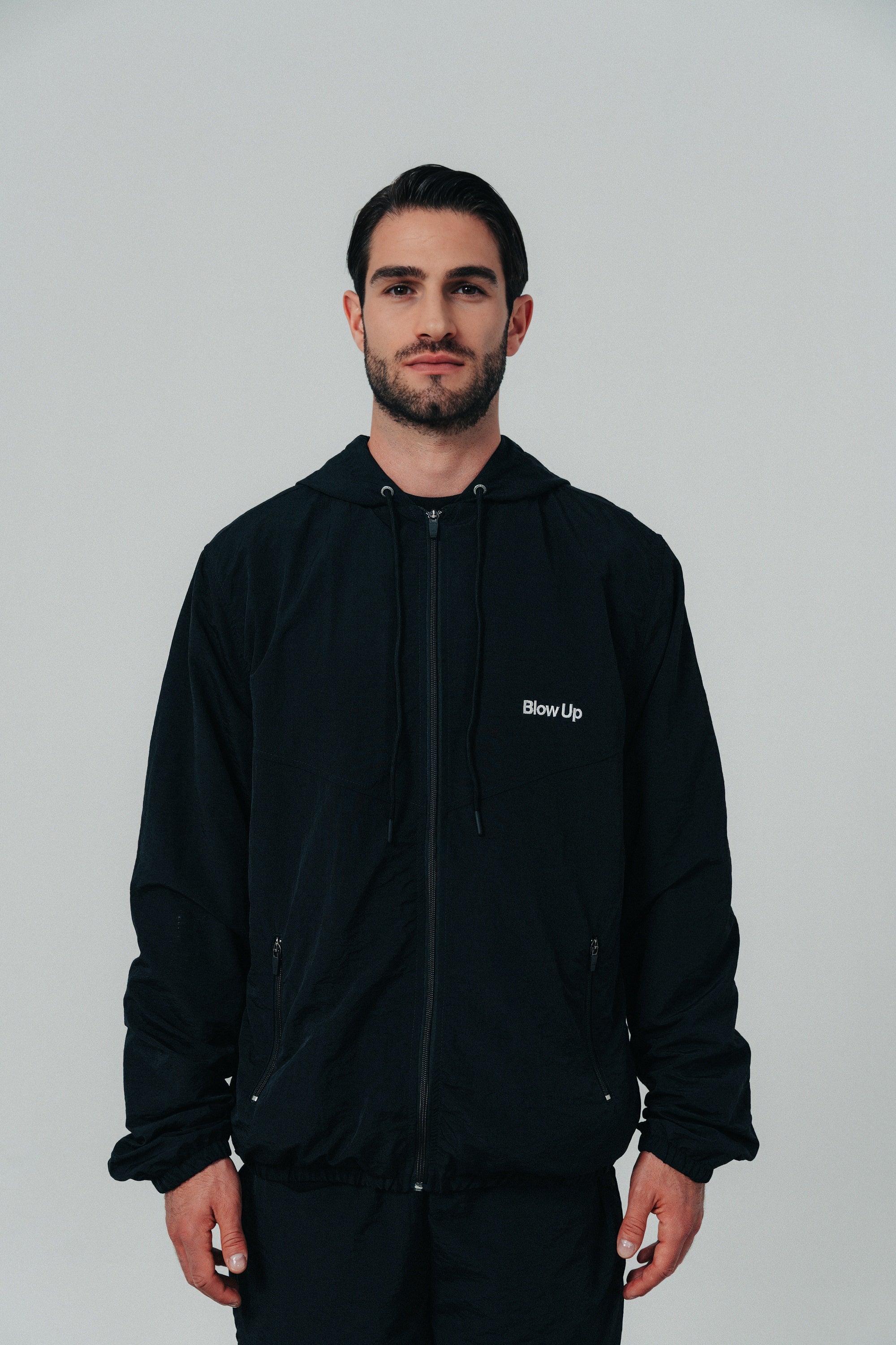 CH12-1100 - BLACK WINDBREAKER JACKET