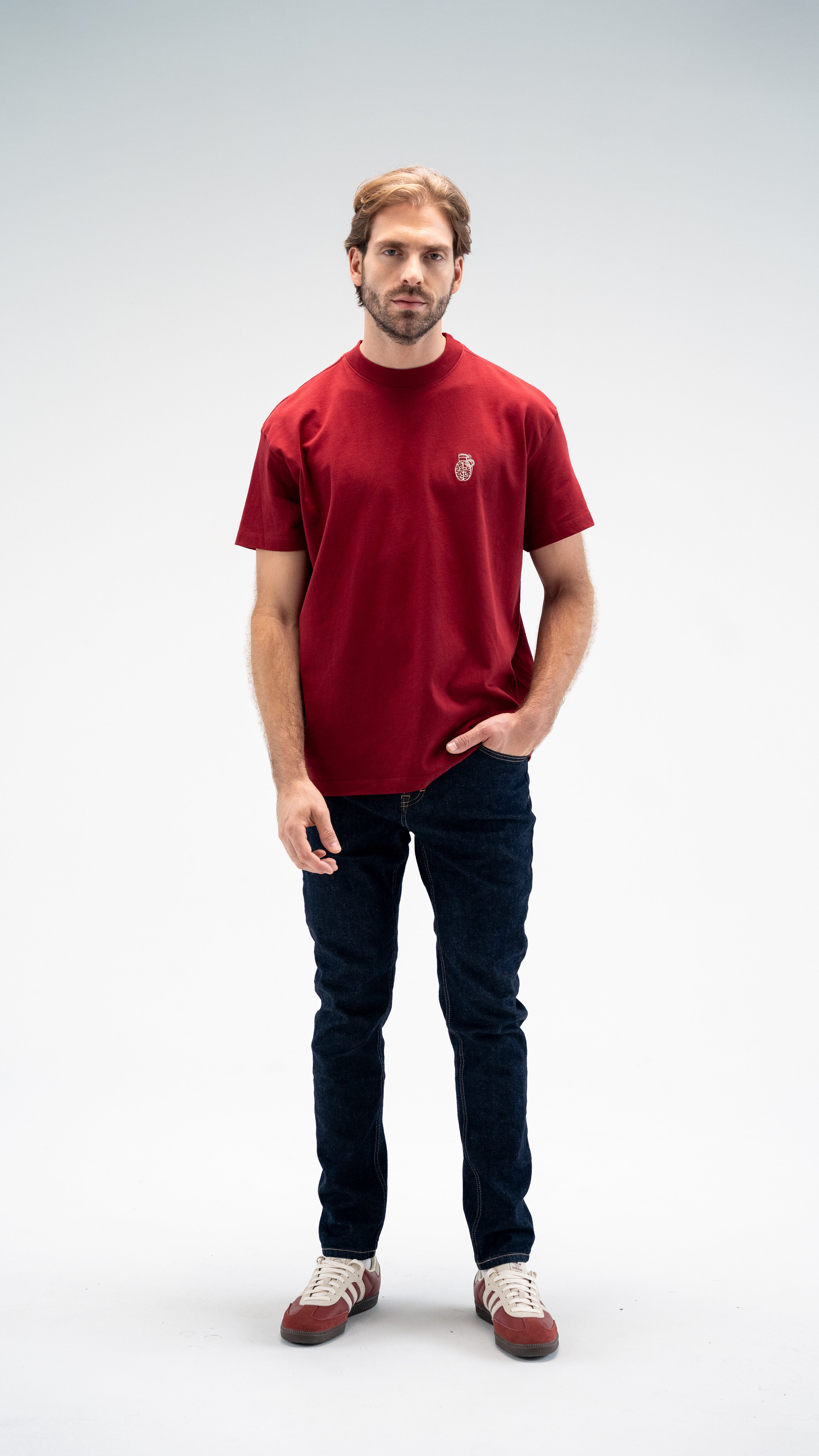 CLF5-3003 - RED WINE CLASIC FIT T-SHIRT