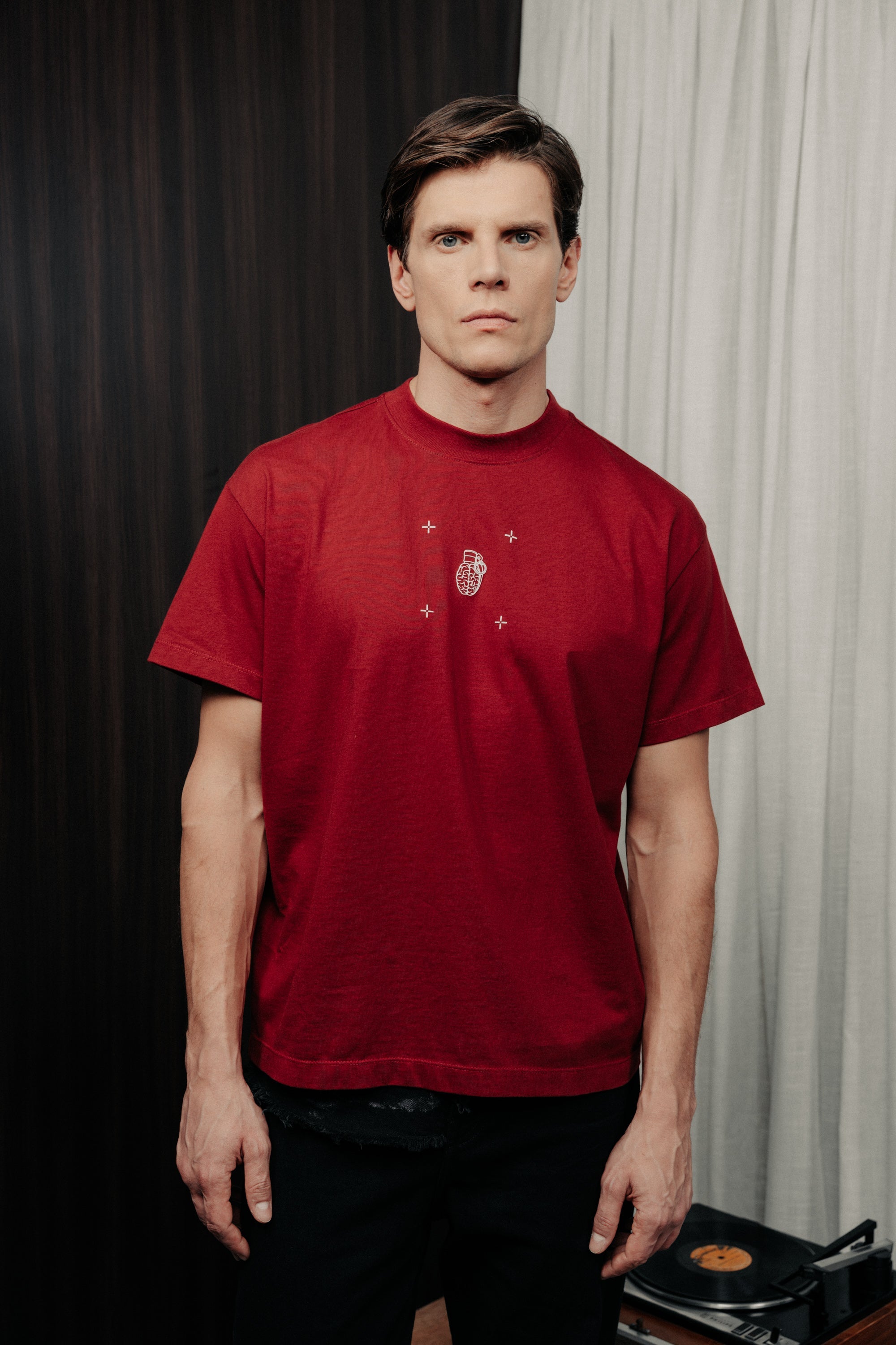 CLF6-3003 - RED WINE CLASSIC FIT T-SHIRT