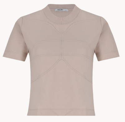 CLOGOTEXTEEBEIGE - CELEIT LOGO TEXTURED TEE BEIGE