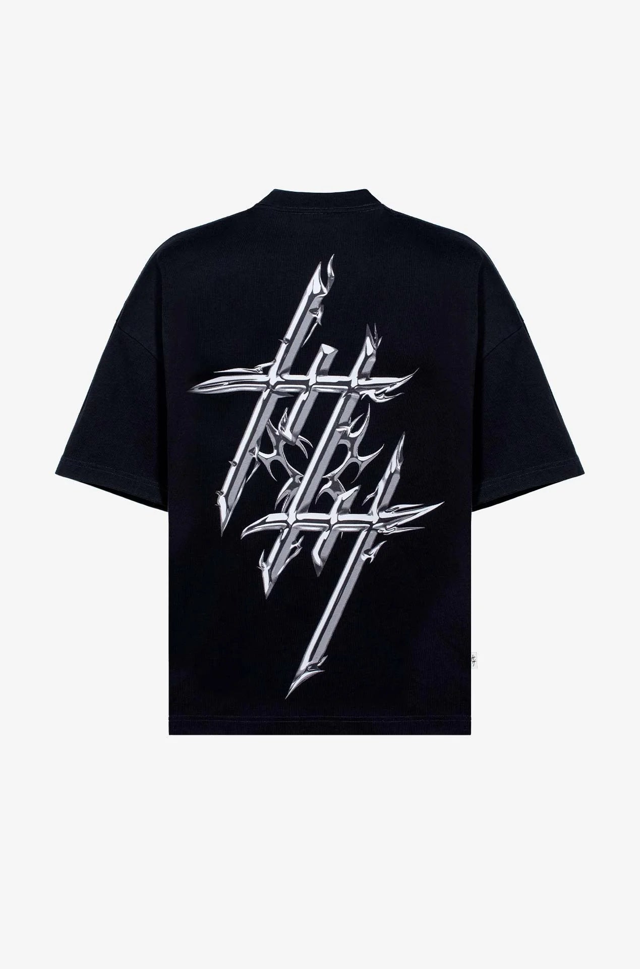 CWQ7-OREFLEC - CAMISETA NEGRA LOGO CHROME REFLECTIVE