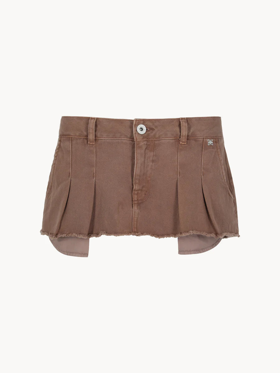 CMINISKIRTBROWN - CELEIT MINI SKIRT BROWN