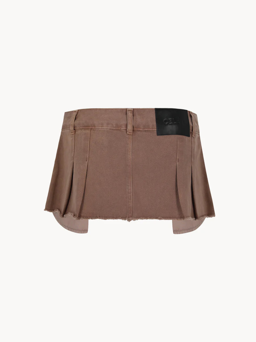 CMINISKIRTBROWN - CELEIT MINI SKIRT BROWN
