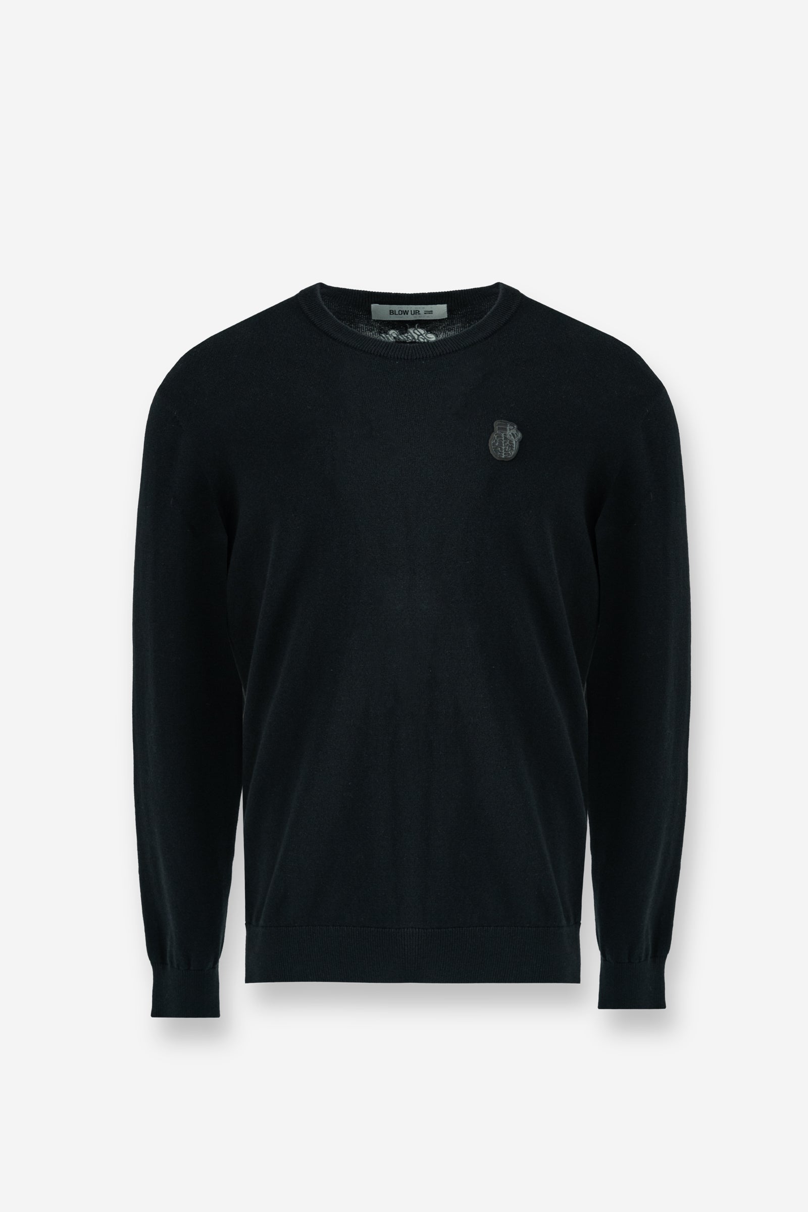 ST2-1100 - BLACK KNITTED TEXTURE SWEATER