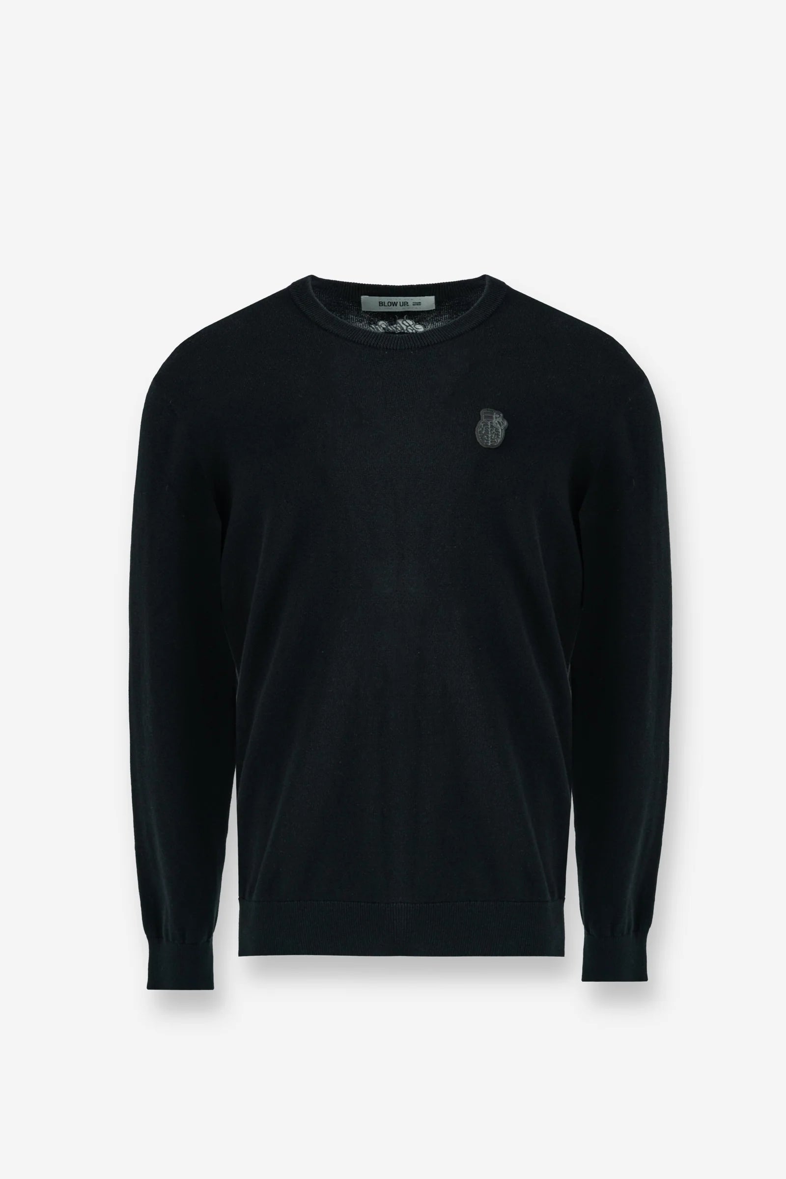 ST2-1100 - BLACK KNITTED TEXTURE SWEATER
