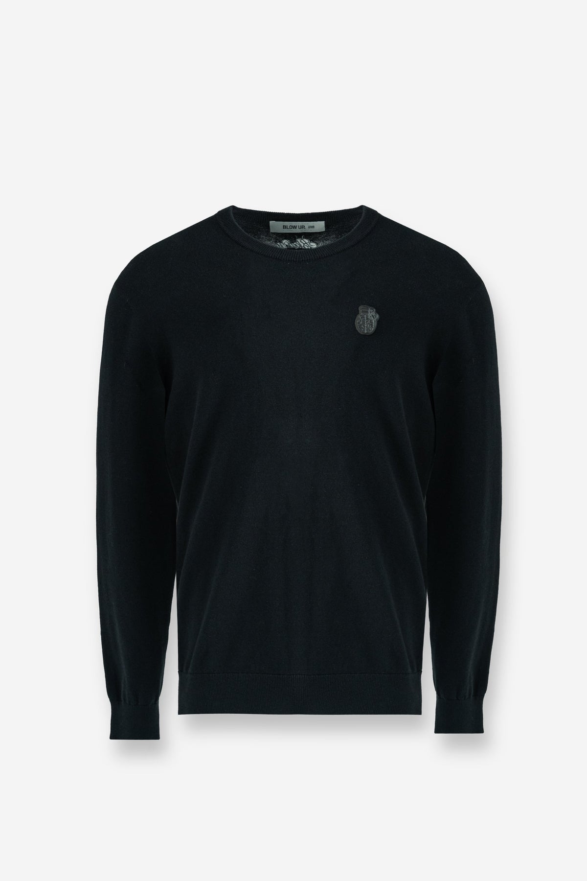 ST2-1100 - BLACK KNITTED TEXTURE SWEATER