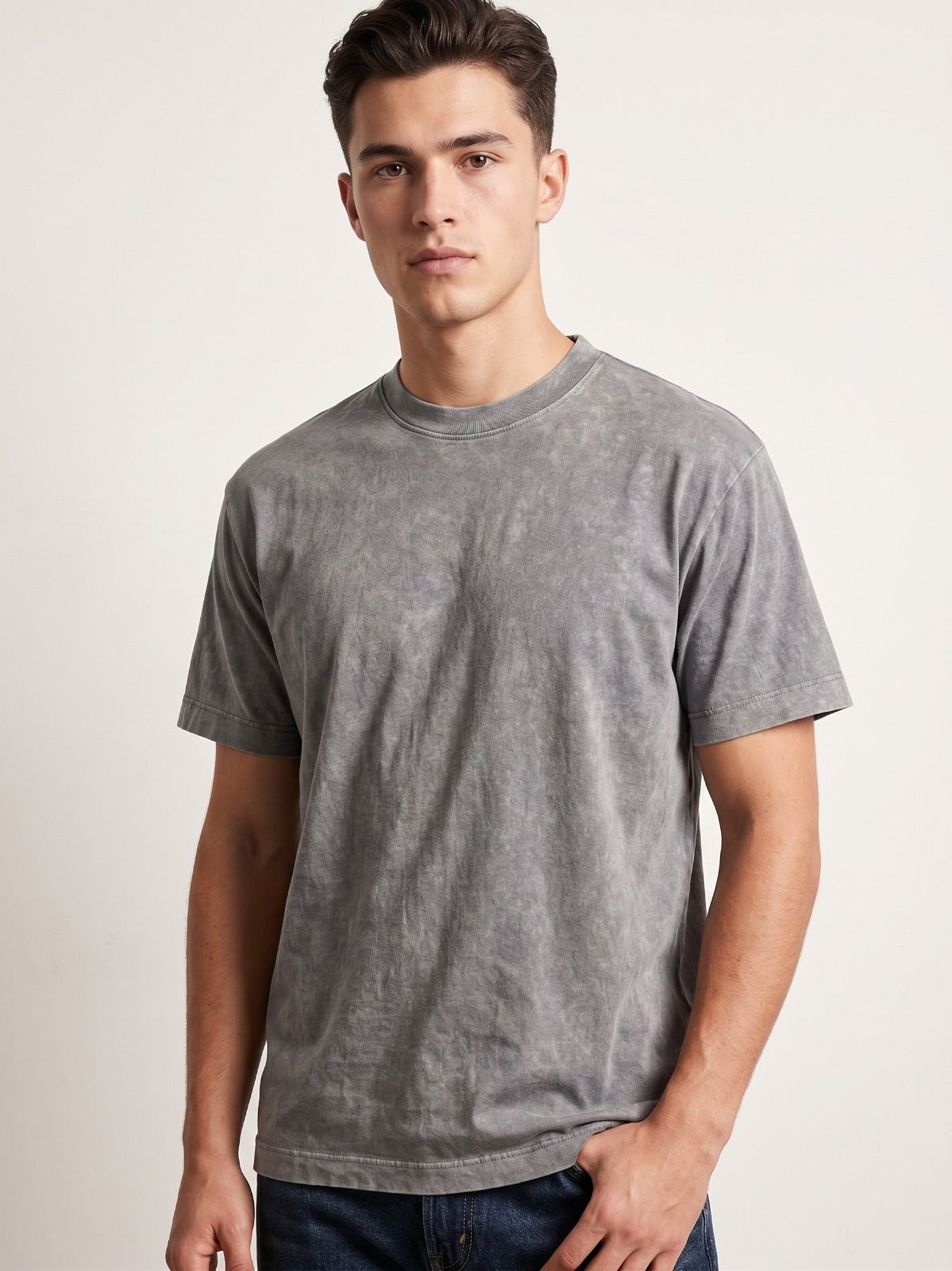 BG042 - CAMISETA GRIS VINTAGE SIN LOGO