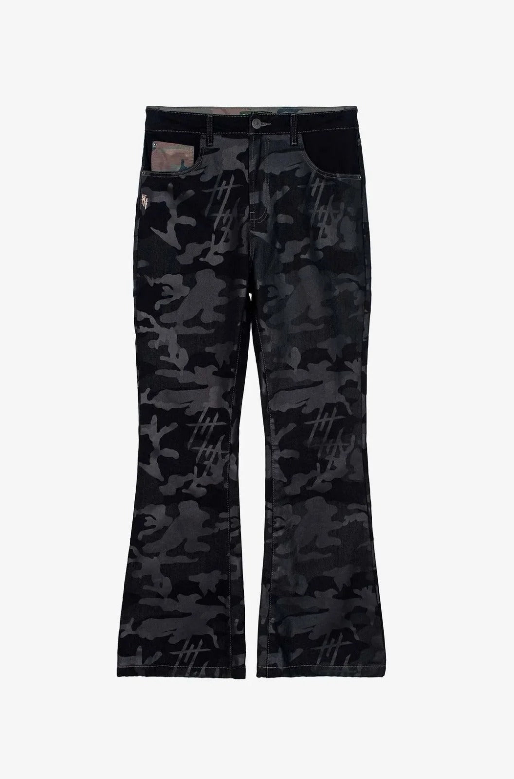CWQ9-FLAREO - Classic Flare Jean Negro Camo