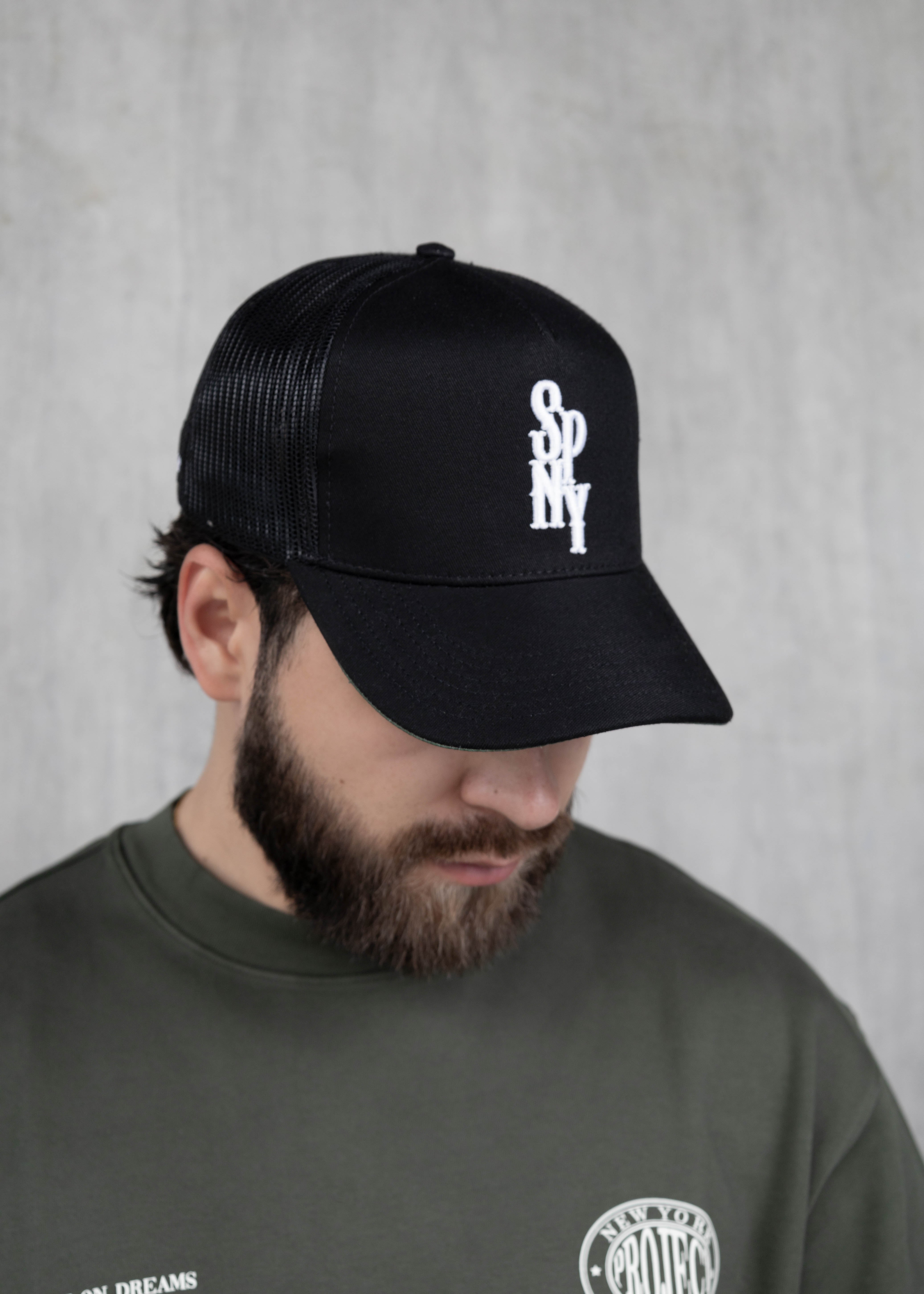 YONKERS033 - GORRA NEGRA LOGO BLANCO FRON