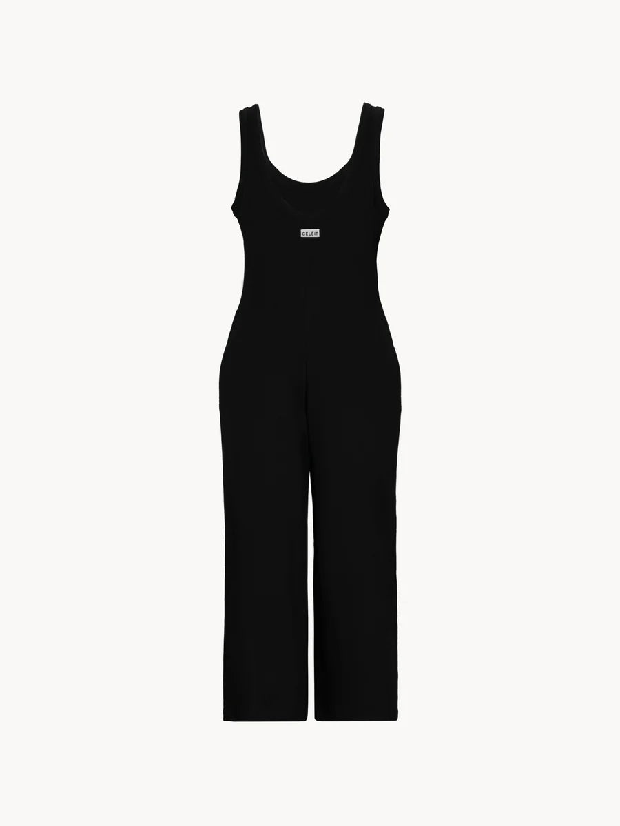 CRIBJUMPBLACK - CELEIT RIB JUMPSUIT BLACK