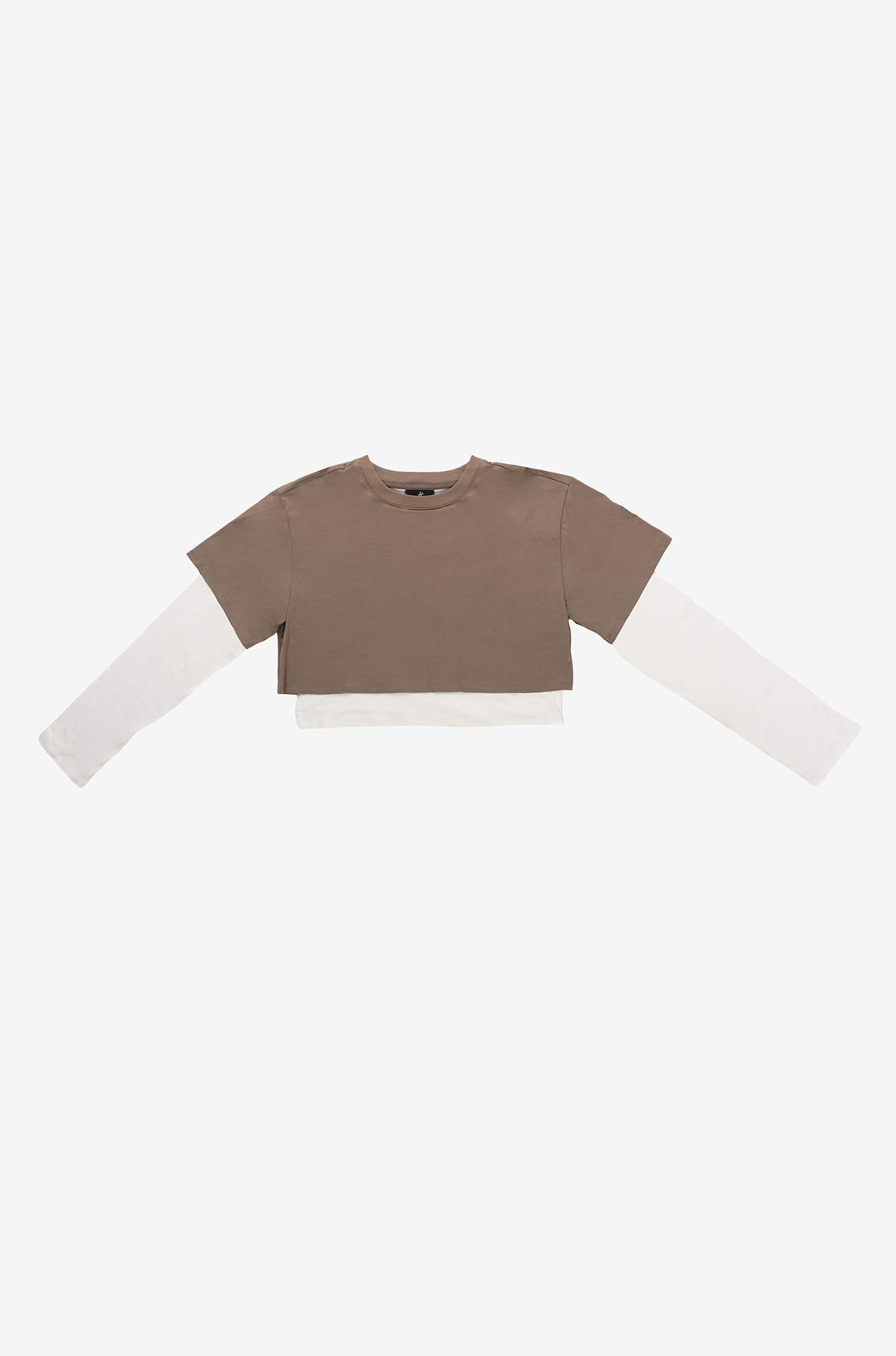 CAMISETA CAPAS MANGA LARGA CAFE