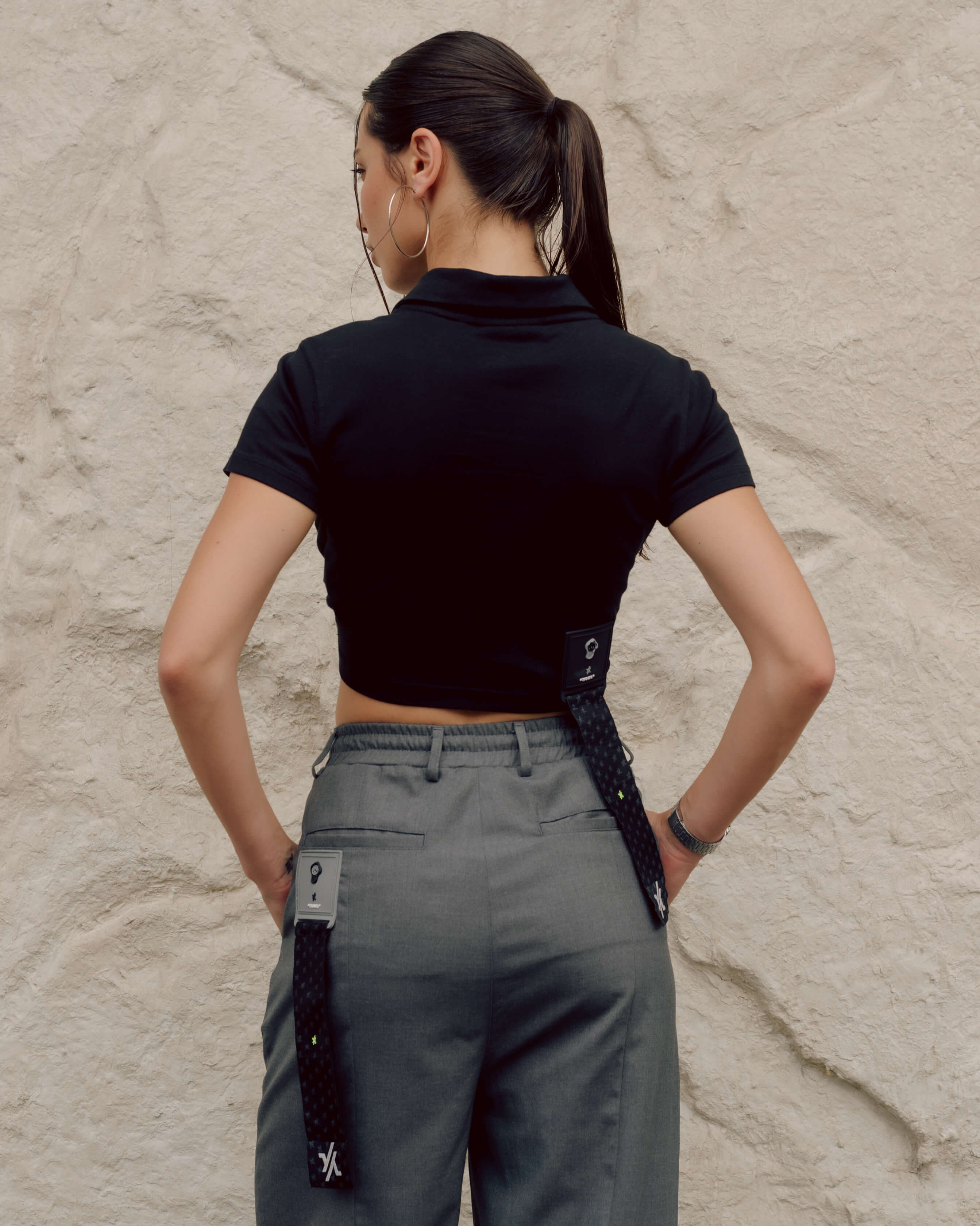 S1173 - MIXED NECK POLO NEGRO